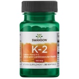 Natural K-2 100 mcg 30 sgels Menaquinone din Natto MenaQ7 MK7 k2 Swanson SWU672