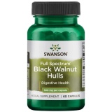 Black Walnut Hulls 500 mg 60 caps Deparazitare cu Nuca Neagra Swanson SW1362