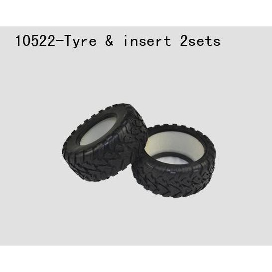 Set Cauciucuri+inserturi pentru Short Course 1/10, profil offroad VRX