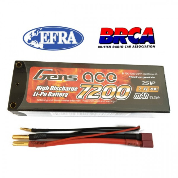 Acumulator LiPo GENS ACE 7200mAh 7.4V 70C 2S1P Hard Case