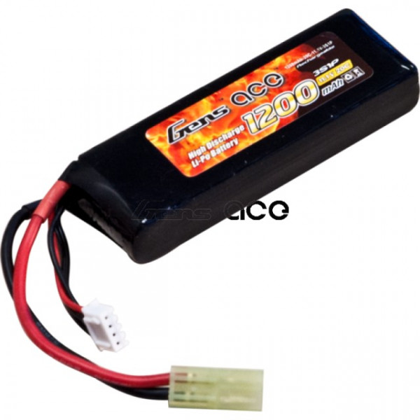 Acumulator Gens ace 1200mAh 11.1V 20C 3S1P Lipo pentru Airsoft