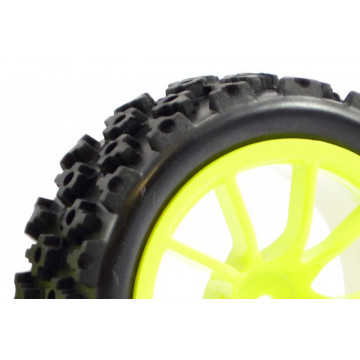 Roti automodele touring/rally 1/10, jante neon galben, Fastrax - Img 2