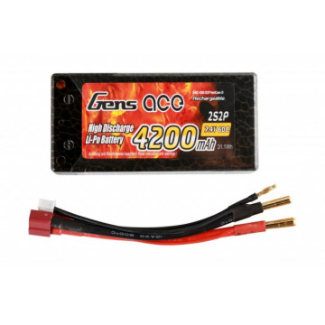 Acumulator Gens ace 4200mAh 7.4V 60C 2S2P Lipo Hard Case, Shorty - Img 2