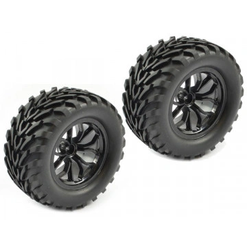 Roti mari pentru Monster Truck Mega-V 1/10 , cu jante cu spite negre