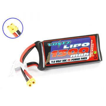 Baterie Lipo 7.4V 1300 mAh 30C softcase Voltz, conector XT30