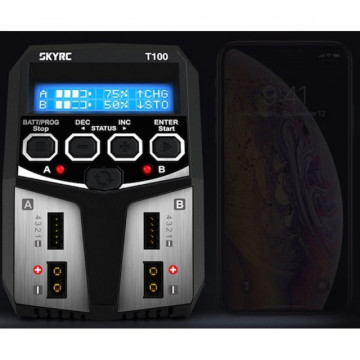 Incarcator Acumulatori SKYRC T100 Dual 2x50W LiPo NiMh LiFe 4