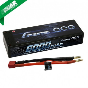 Acumulator LiPo GENS ACE 6000mAh 7.4V 70C Hardcase aprobat ROAR - Img 1