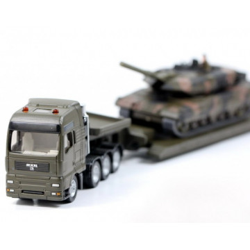 Macheta camion MAN cu trailer si tanc Leopard, SIKU, scara 1:87 - Img 2