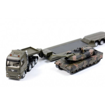 Macheta camion MAN cu trailer si tanc Leopard, SIKU, scara 1:87 - Img 3