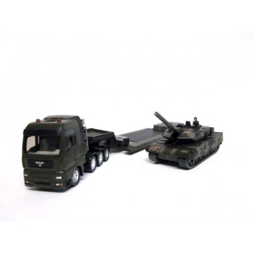 Macheta camion MAN cu trailer si tanc Leopard, SIKU, scara 1:87 - Img 4