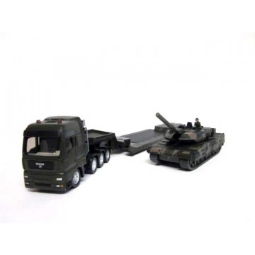 Macheta camion MAN cu trailer si tanc Leopard, SIKU, scara 1:87 - Img 4