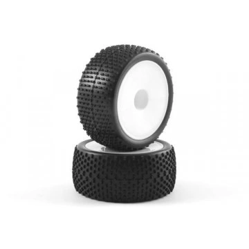 Cauciucuri fata tip "H" pre-montate pe jante cu 6 spite pentru Automodelele Buggy Offroad 4wd 1/10 -set 2 bucati.