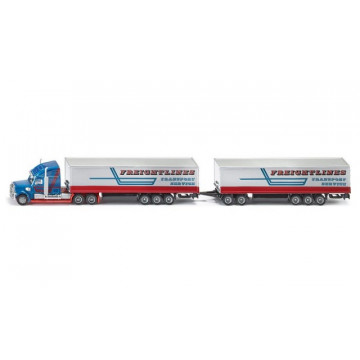  Macheta Camion TIR cu doua trailere, SIKU, scara 1:87