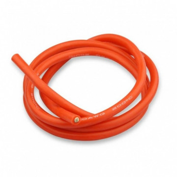 Cablu electric cu invelis siliconic pur, 10 Awg - 1m lungime, Rosu