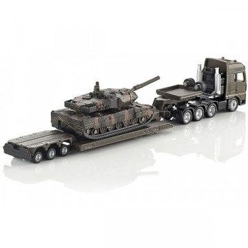 Macheta camion MAN cu trailer si tanc Leopard, SIKU, scara 1:87 - Img 7
