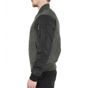 Basic Bomber Leather Imitation Sleeve Jacket - Img 2