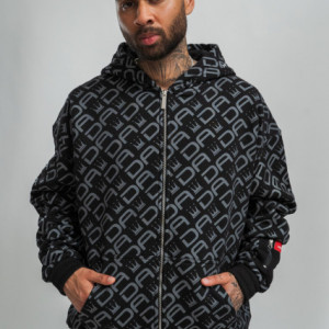 Dada Supreme All Over Zip Hoodie Black