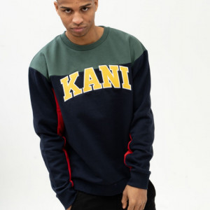 Karl Kani Sweatshirt College Block Crew navy/green/red/yellow/white - Img 3