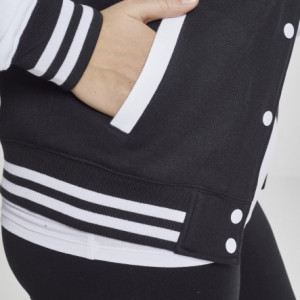 Ladies 2-tone College Sweatjacket blk/wht 3XL - Img 8