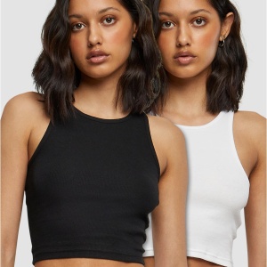 Ladies Cropped Rib Top 2-Pack