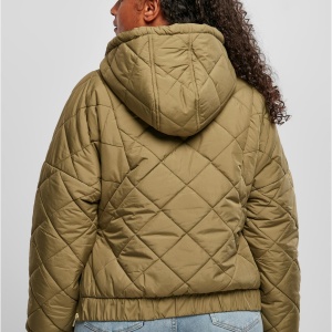 Ladies Oversized Diamond Quilted Pull Over Jacket