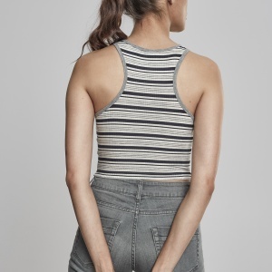 Ladies Rib Stripe Cropped Top - Img 15