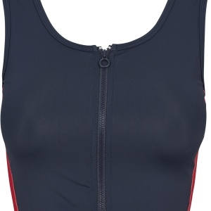 Ladies Side Stripe Cropped Zip Top - Img 15