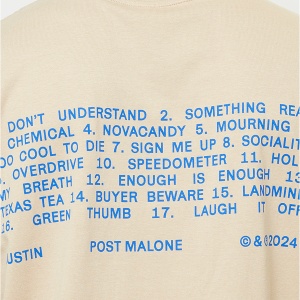 Post Malone Tracklist Oversize Tee - Img 5