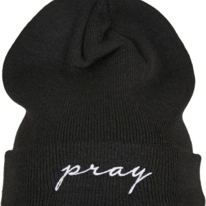Pray Embroidery Beanie black/white one size