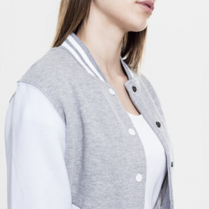 Ladies 2-tone College Sweatjacket blk/wht 3XL - Img 12