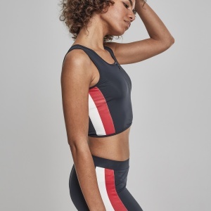 Ladies Side Stripe Cropped Zip Top - Img 12