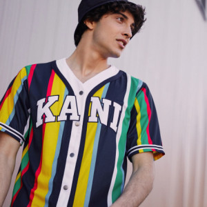 Karl Kani serif stripe baseball shirt multicolor - Img 3