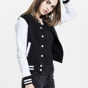 Ladies 2-tone College Sweatjacket blk/wht 3XL - Img 4
