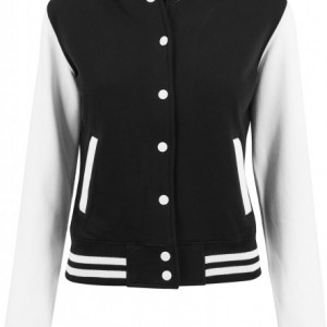 Ladies 2-tone College Sweatjacket blk/wht 3XL - Img 9