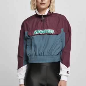 Ladies Starter Colorblock Pull Over Jacket black/white L - Img 2