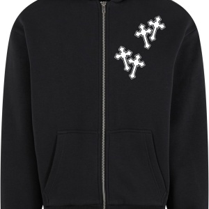 Mary Cross Fluffy Zip Hoody