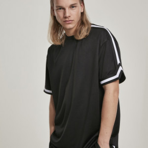 Oversized Stripes Mesh Tee