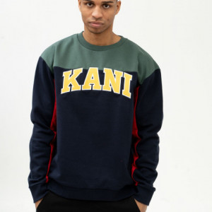 Karl Kani Sweatshirt College Block Crew navy/green/red/yellow/white - Img 1