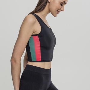 Ladies Side Stripe Cropped Zip Top - Img 7