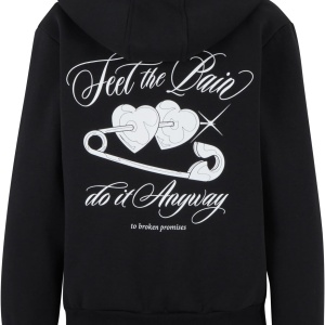 Feel The Pain Ladies Fluffy Zip Hoody - Img 5