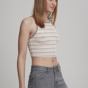 Ladies Rib Stripe Cropped Top - Img 23