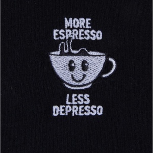 More Espresso Less Depresso Tee EMB black L - Img 4