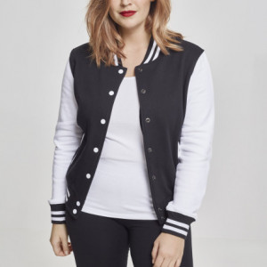 Ladies 2-tone College Sweatjacket blk/wht 3XL