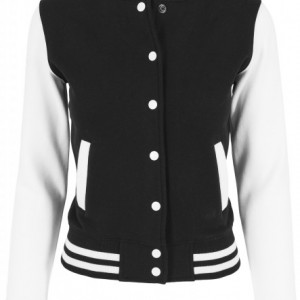 Ladies 2-tone College Sweatjacket blk/wht 3XL - Img 5