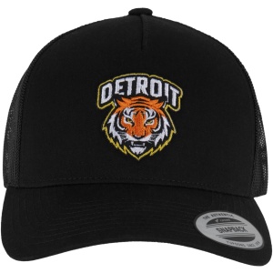 Detroit Tiger Head Patch 5-Panel Retro Trucker Cap