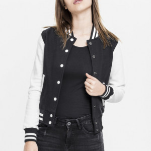 Ladies 2-tone College Sweatjacket blk/wht 3XL - Img 2