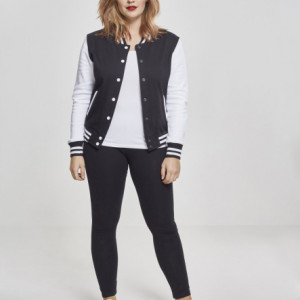 Ladies 2-tone College Sweatjacket blk/wht 3XL - Img 6