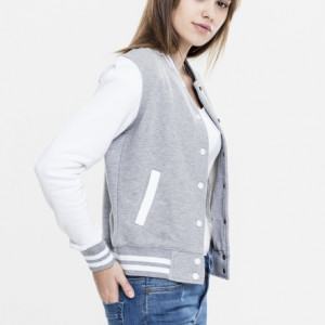 Ladies 2-tone College Sweatjacket blk/wht 3XL - Img 11
