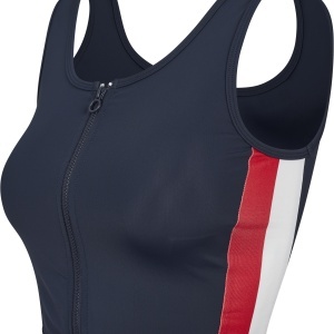 Ladies Side Stripe Cropped Zip Top - Img 17