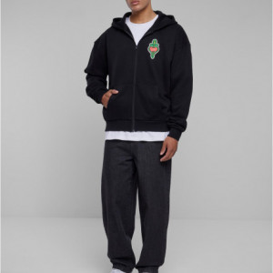 Santa Monica Heavy Oversize Zip Hoody black 3XL